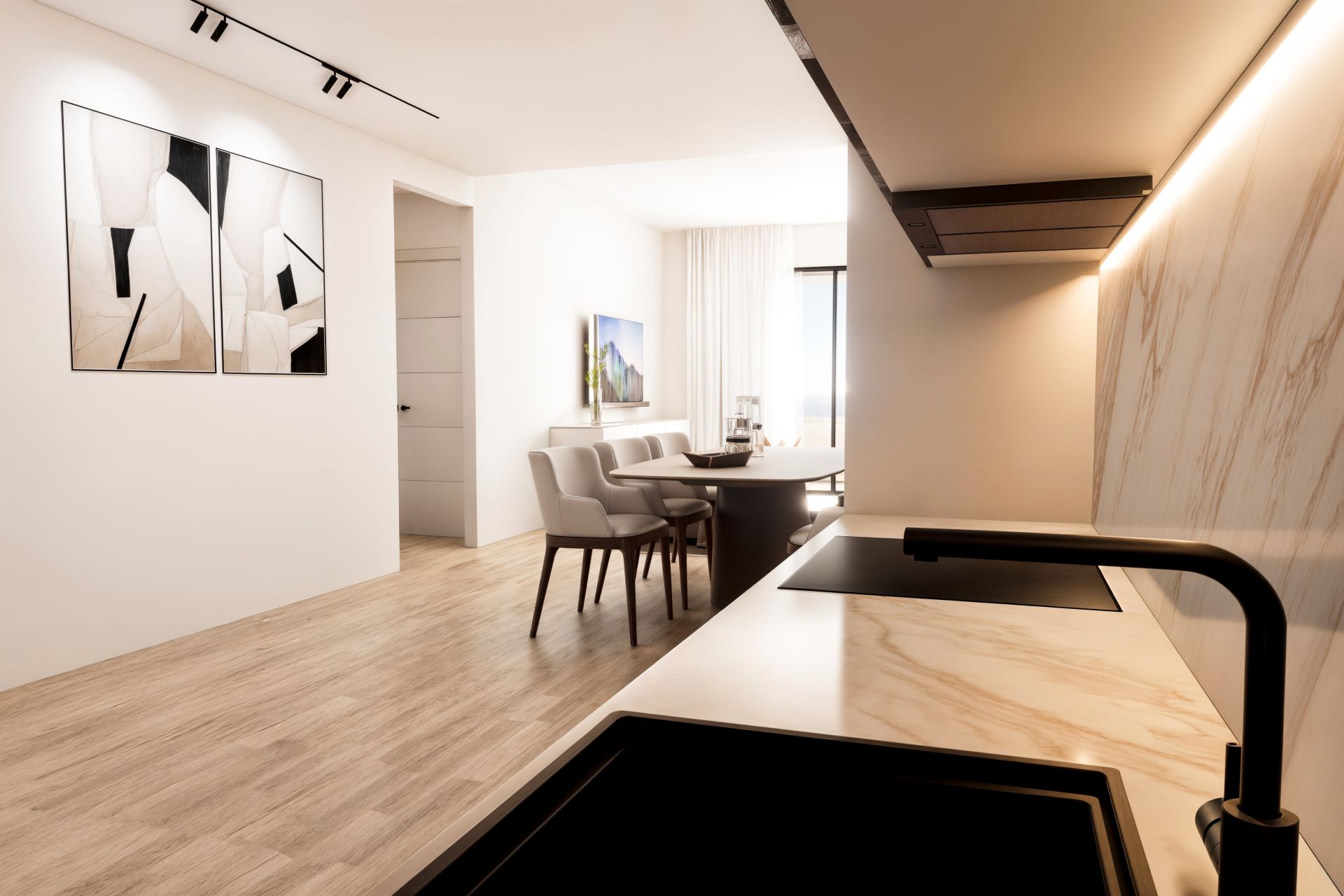 Cocina de Apartamento en venta en Finestrat con Aire acondicionado, Calefacción y Terraza