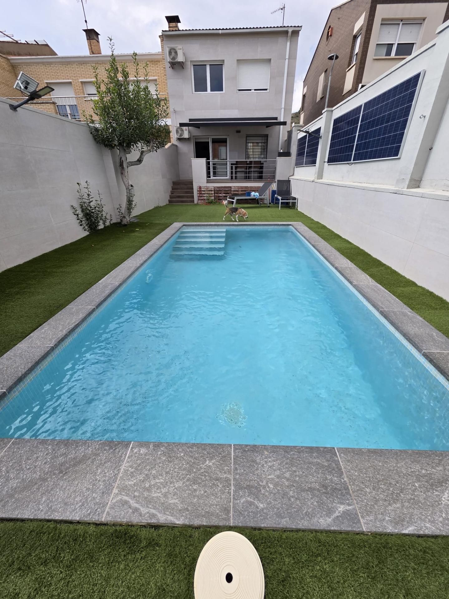Swimming pool of Single-family semi-detached for sale in Igualada  with Heating, Private garden and Terrace