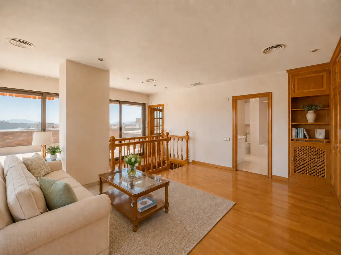 Living room of Attic for sale in  Pamplona / Iruña  with Heating, Parquet flooring and Terrace