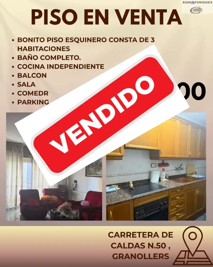 Küche von Wohnung zum Verkauf in Granollers mit Heizung, Ofen und Waschmaschine