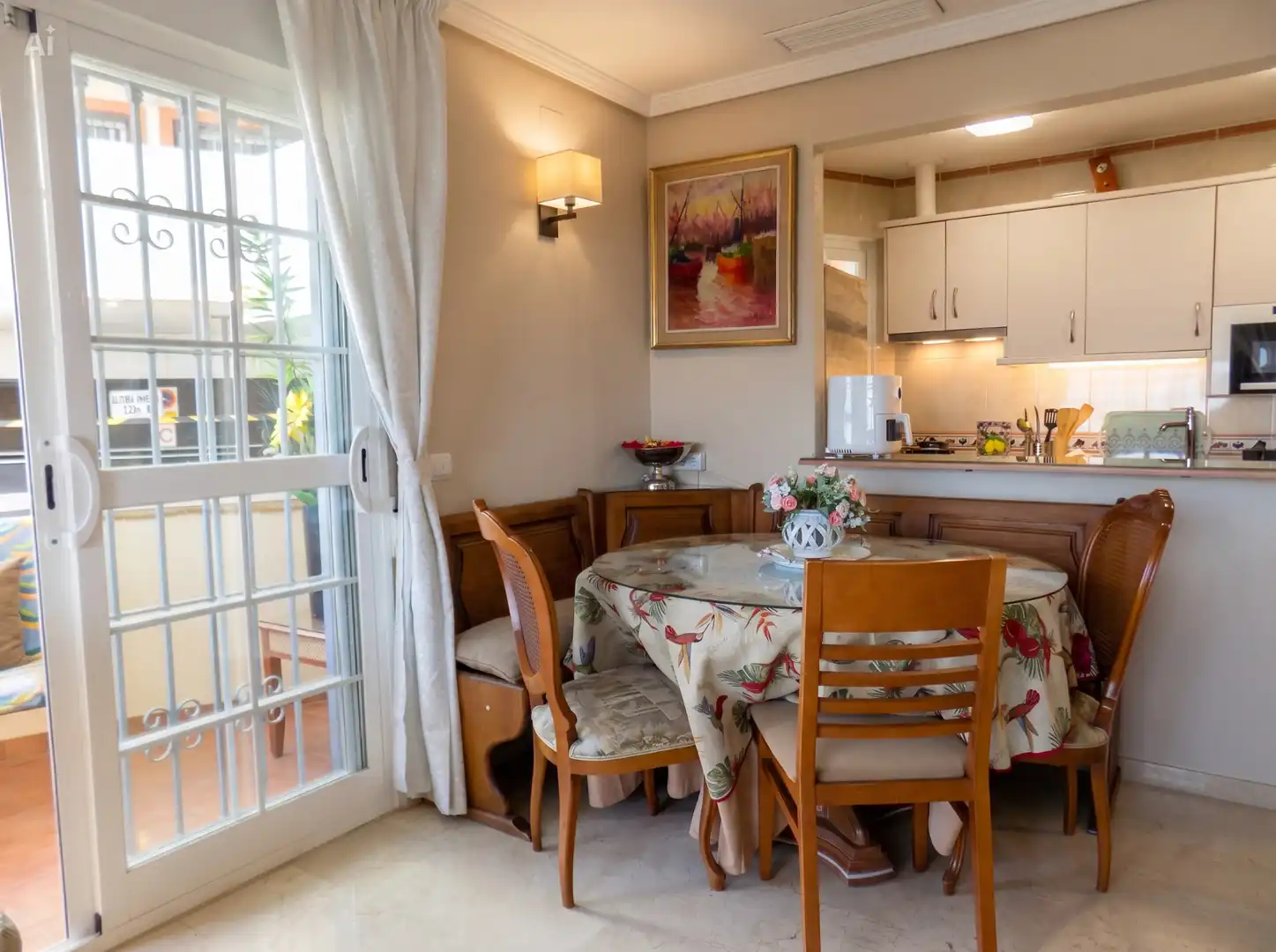Esszimmer von Wohnung zur Miete in Benalmádena mit Klimaanlage, Heizung und Möbliert
