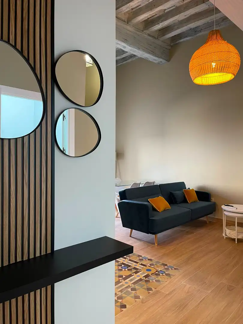 Wohnzimmer von Wohnung zur Miete in Plasencia mit Klimaanlage, Heizung und Terrasse