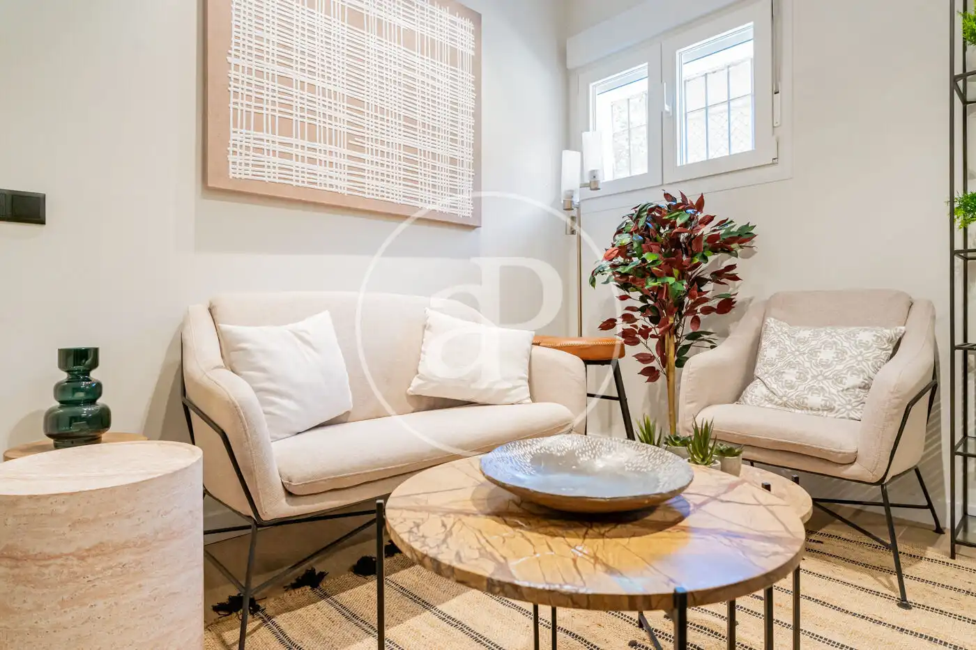 Living room of Flat for rent in Madrid  with Air Conditioner, Heating and Furnished