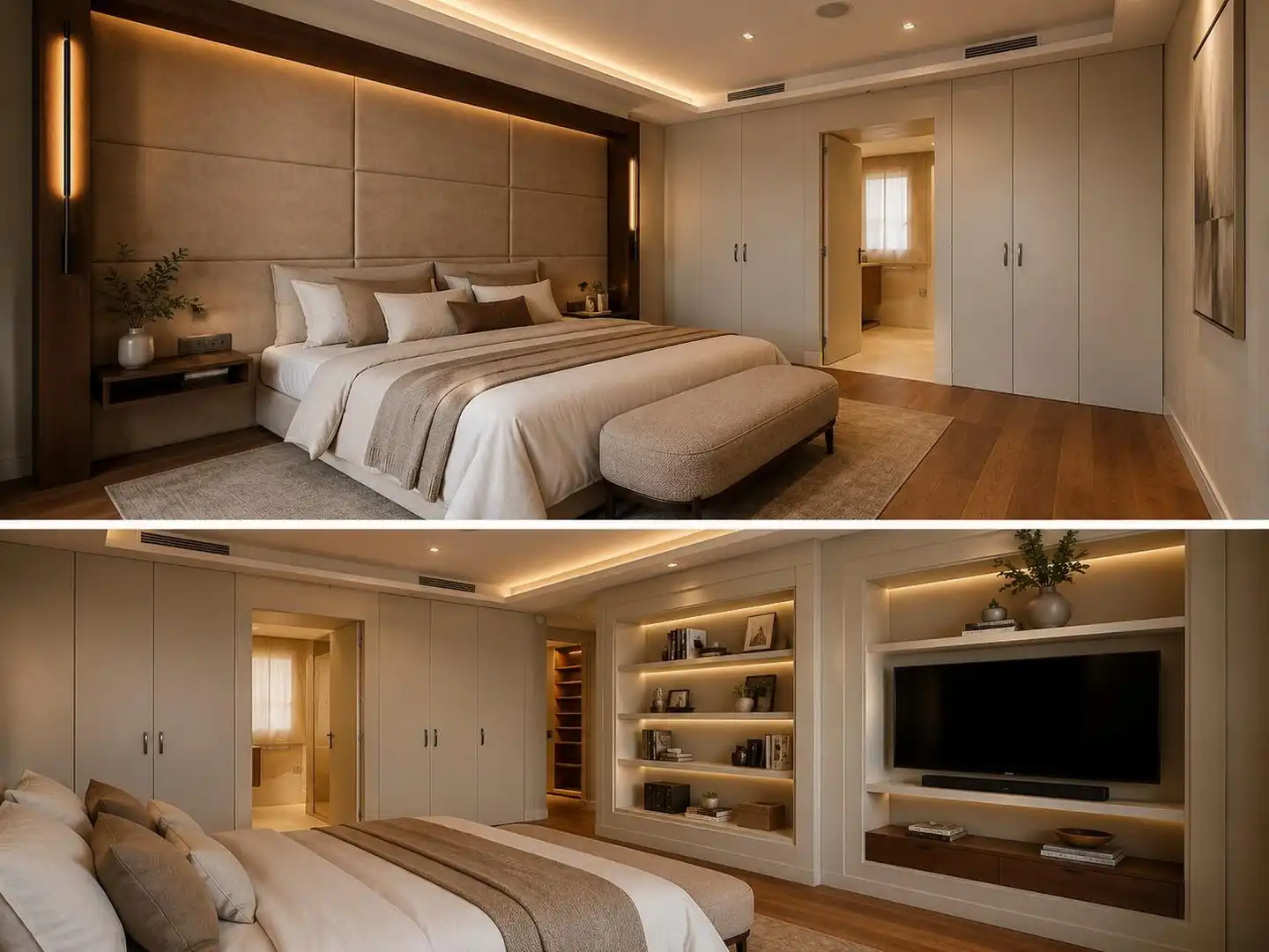 Schlafzimmer von Dachboden zur Miete in Barcelona mit Klimaanlage, Heizung und Parkett