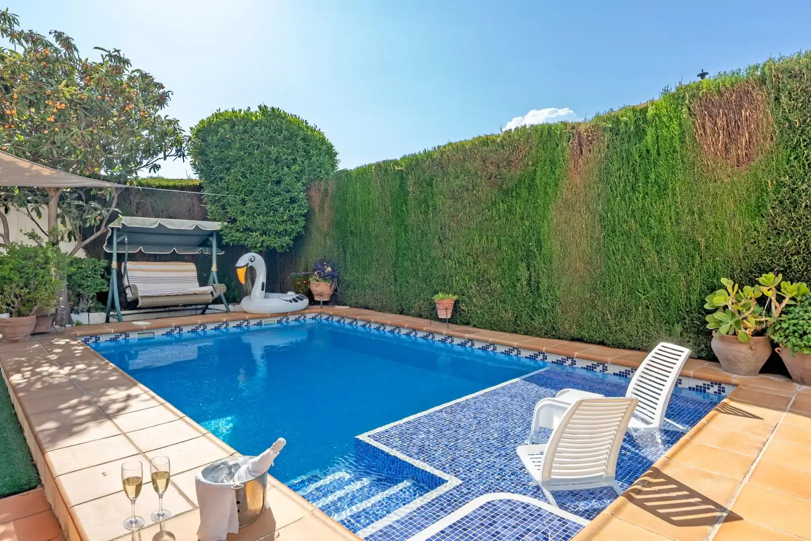 Swimming pool of Houses for sale in Jun  with Air Conditioner, Heating and Private garden