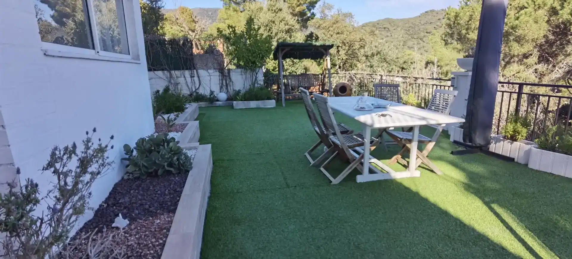 Terrassa de Casa o xalet en venda en Sant Cebrià de Vallalta amb Aire condicionat i Piscina
