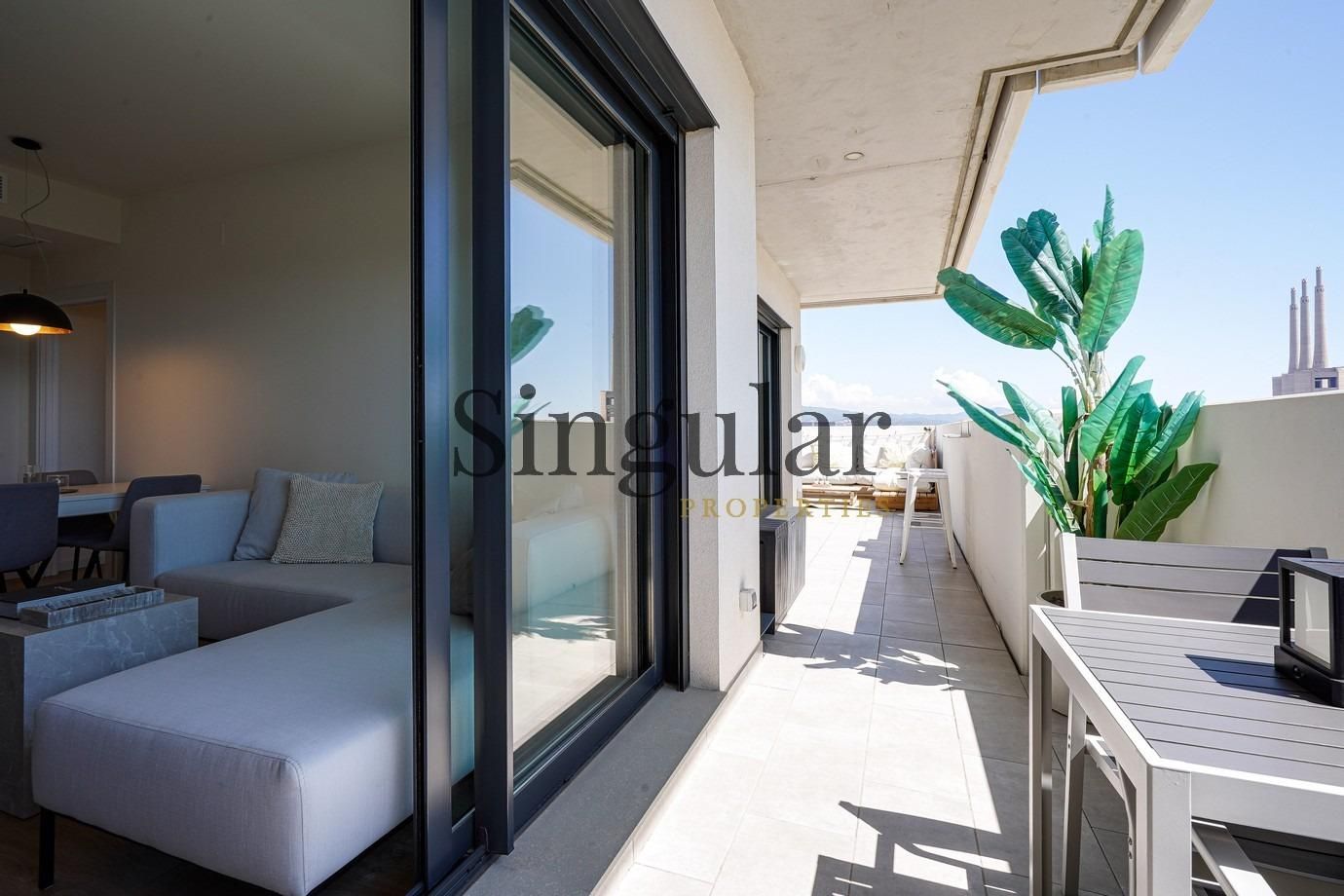 Terrace of Attic for sale in Sant Adrià de Besòs  with Air Conditioner, Heating and Parquet flooring