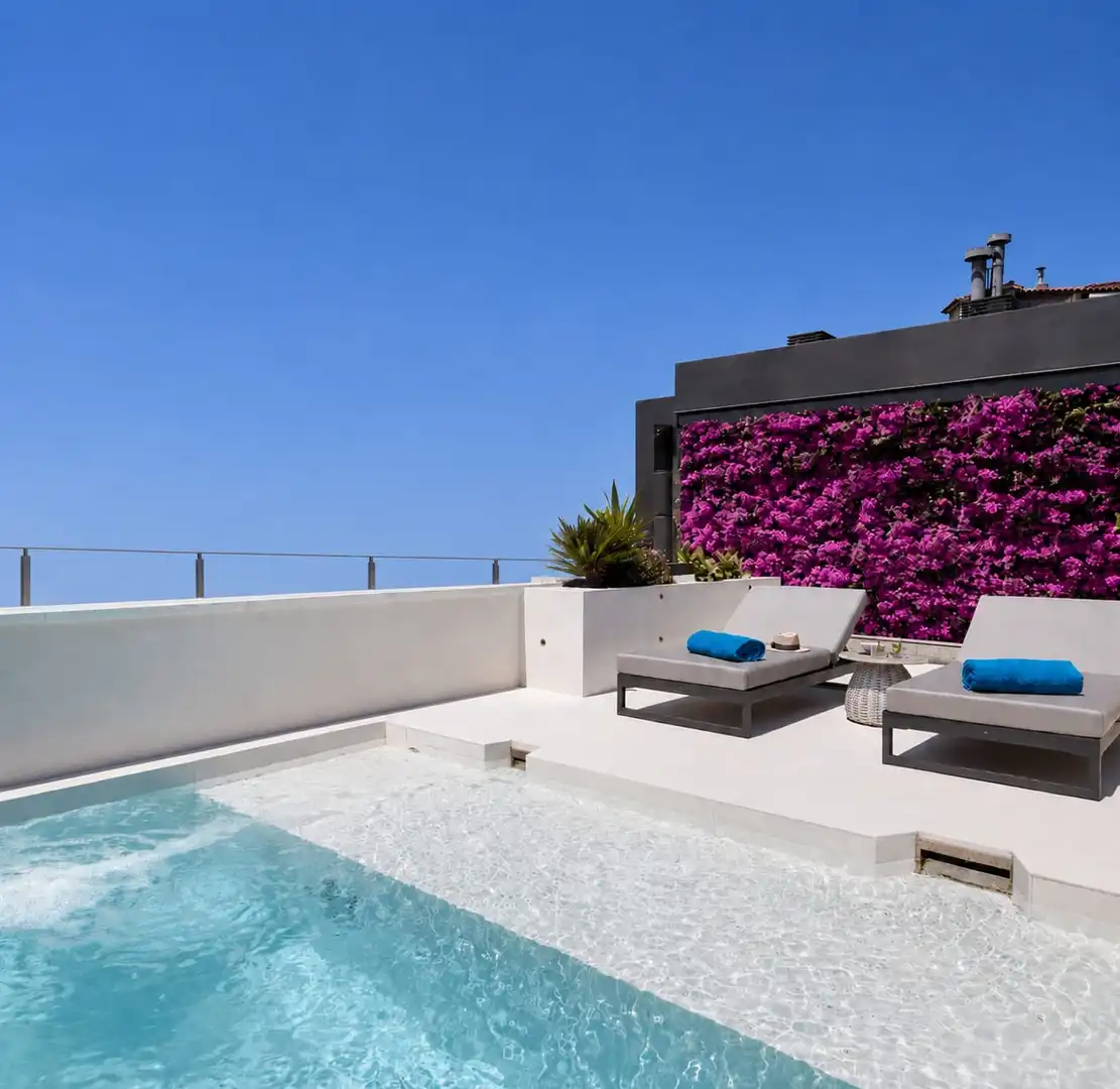 Terrasse von Einfamilien-Reihenhaus zum Verkauf in Terrassa mit Klimaanlage, Heizung und Privatgarten