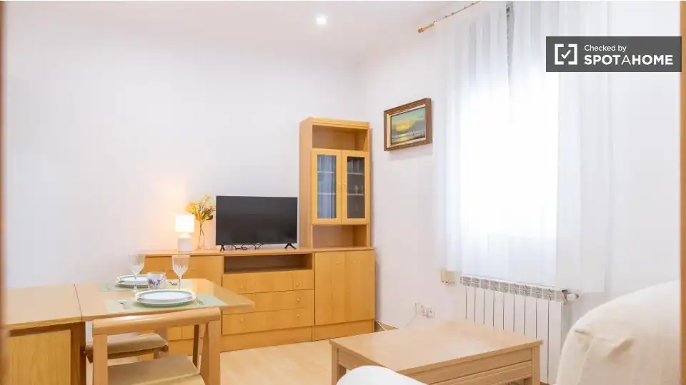 Living room of Flat for rent in Madrid  with Air Conditioner, Heating and Furnished