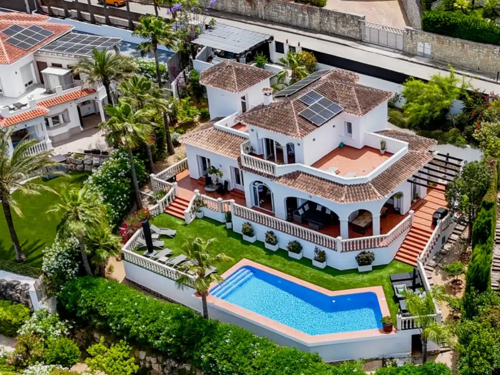 Vista exterior de Casa o chalet de alquiler en Jávea / Xàbia con Aire acondicionado, Jardín privado y Piscina