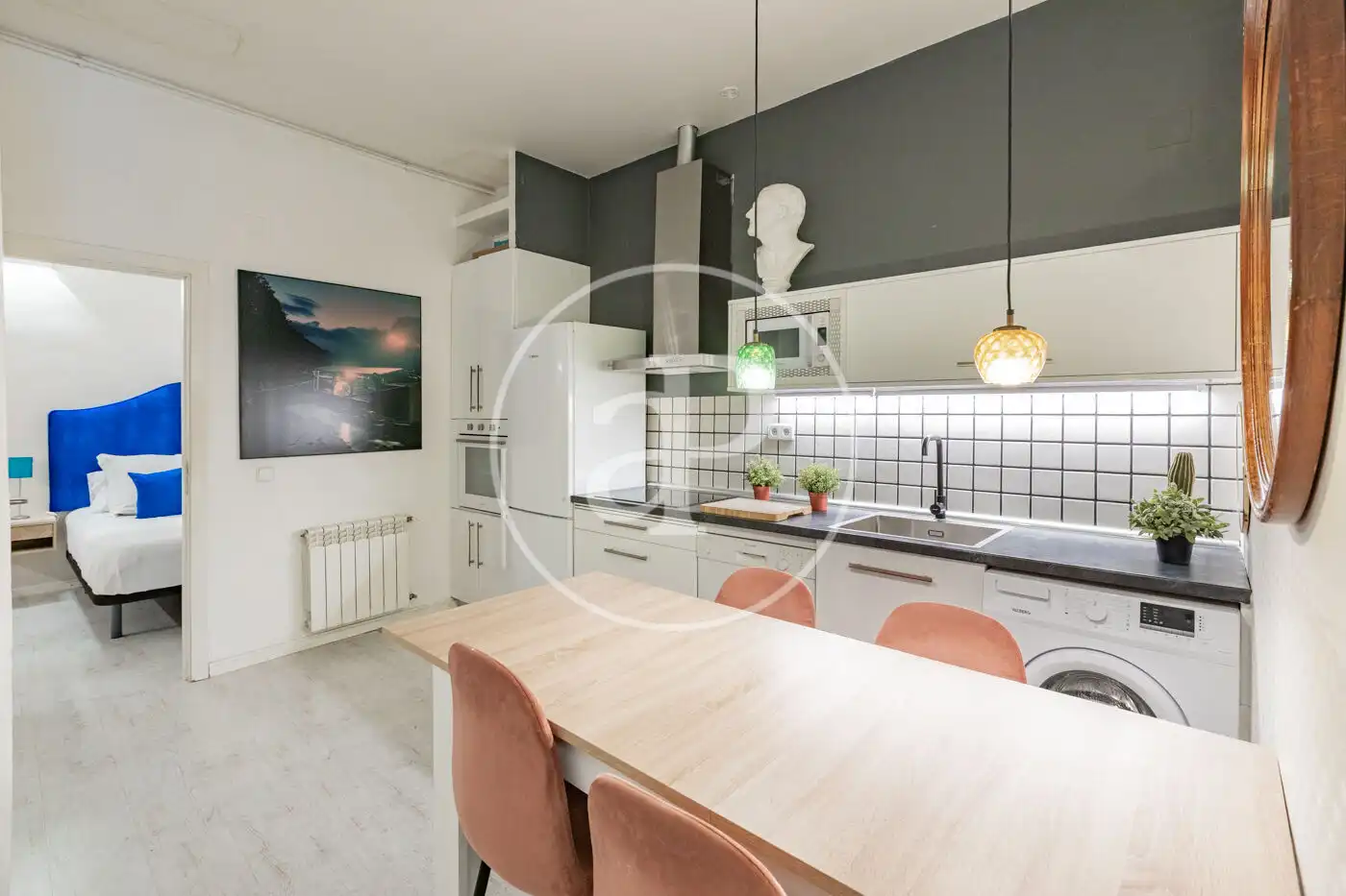 Kitchen of Flat for rent in Madrid  with Air Conditioner, Heating and Furnished