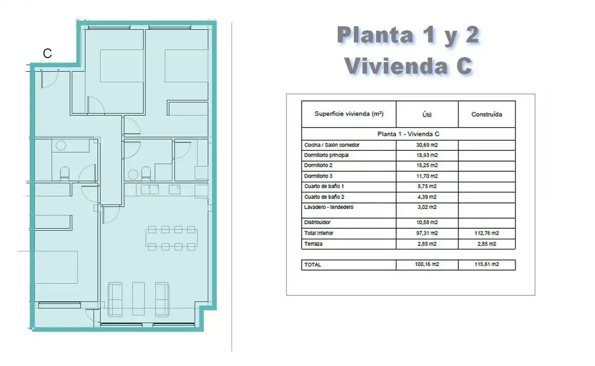 Piso en venta en A Laracha   con Calefacción, Trastero y Balcón