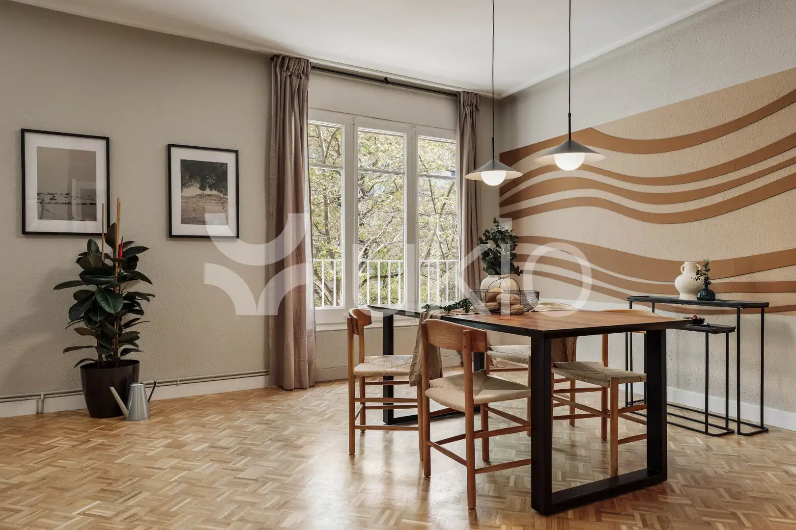 Comedor de Apartamento de alquiler en Barcelona con Aire acondicionado, Calefacción y Amueblado