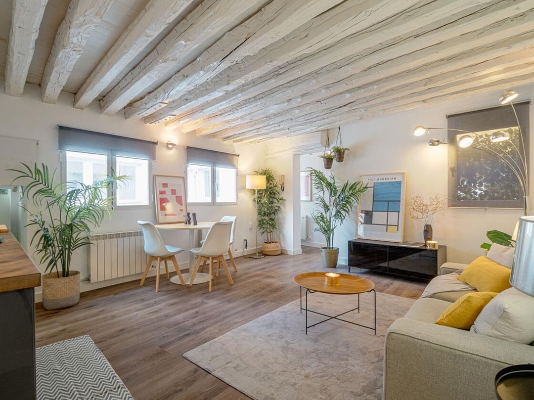 Living room of Flat for sale in  Madrid Capital  with Air Conditioner, Heating and Furnished