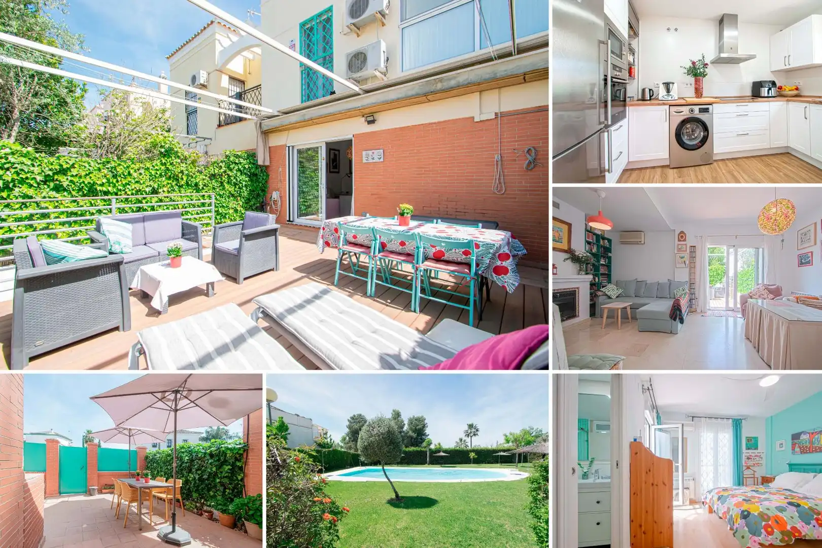 Jardín de Casa adosada en venta en Valencina de la Concepción con Aire acondicionado, Trastero y Piscina comunitaria