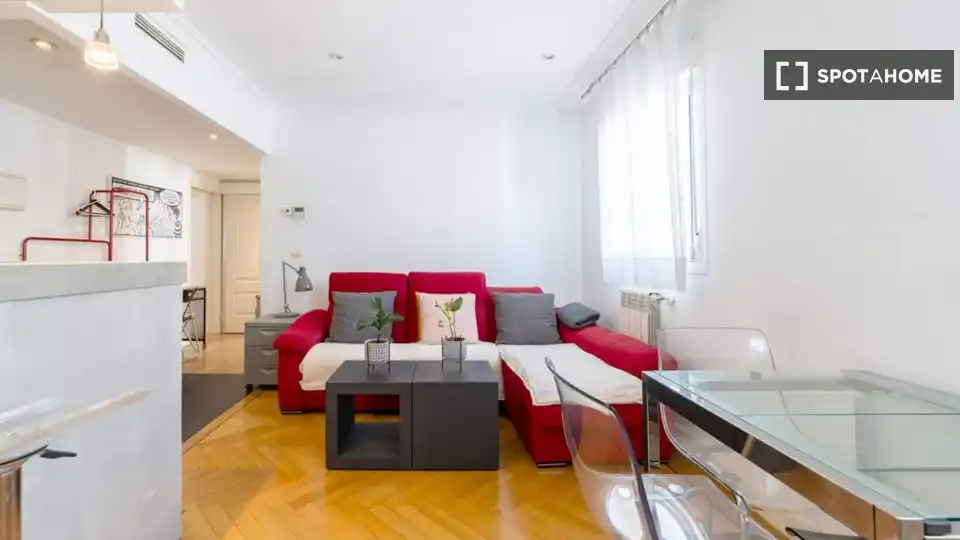 Wohnzimmer von Wohnung zur Miete in Madrid mit Klimaanlage, Heizung und Möbliert