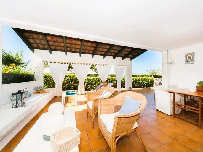 Terrassa de Casa o xalet en venda en Sant Lluís amb Jardí privat, Terrassa i Piscina