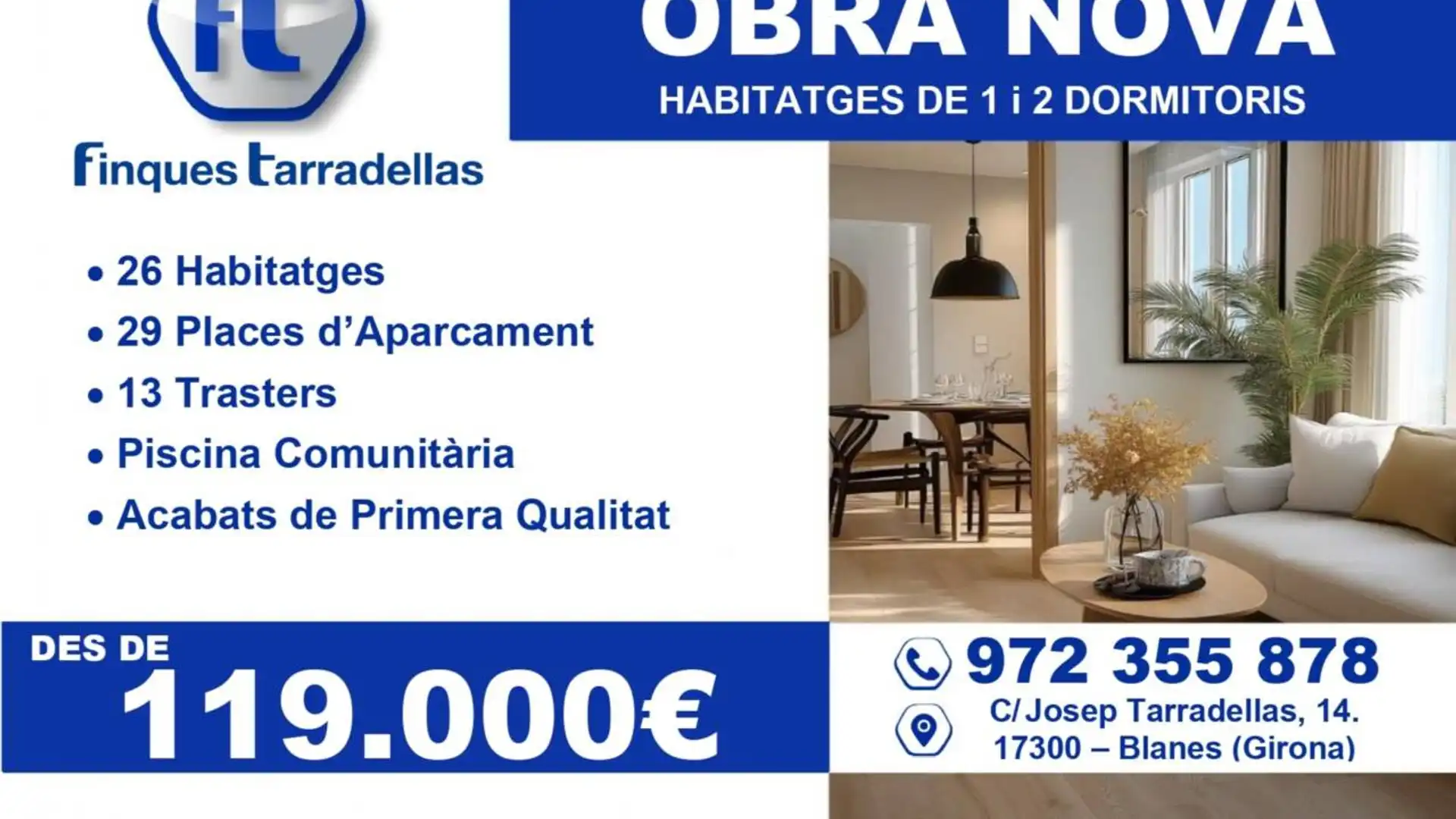 Außenansicht von Wohnung zum Verkauf in Palafolls mit Klimaanlage, Heizung und Balkon