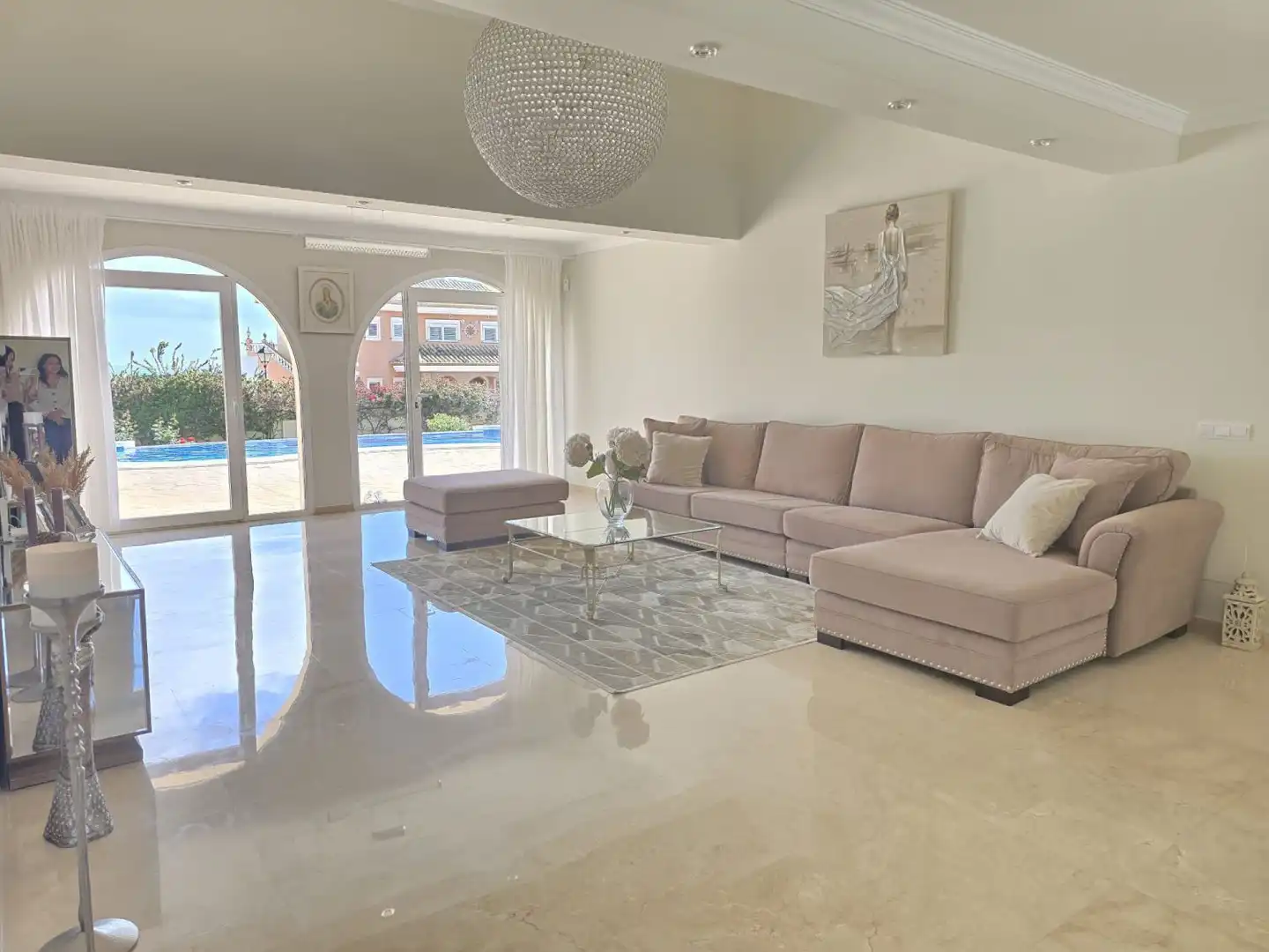 Wohnzimmer von Haus oder Chalet zur Miete in Mijas mit Klimaanlage, Heizung und Privatgarten