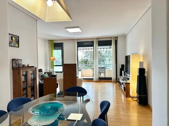 Sala d'estar de Pis en venda en Sabadell amb Calefacció, Jardí privat i Parquet