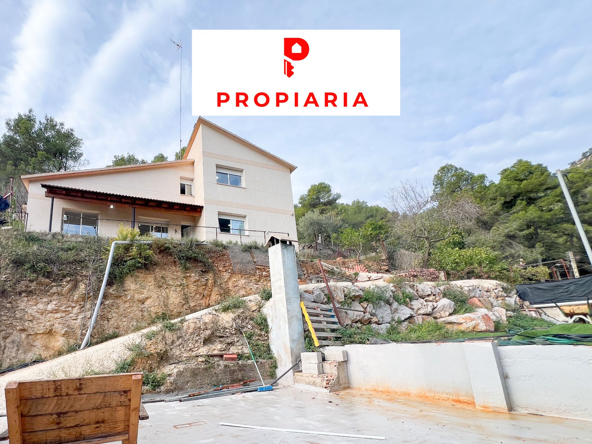 Exterior view of House or chalet for sale in Vallirana  with Private garden, Parquet flooring and Terrace