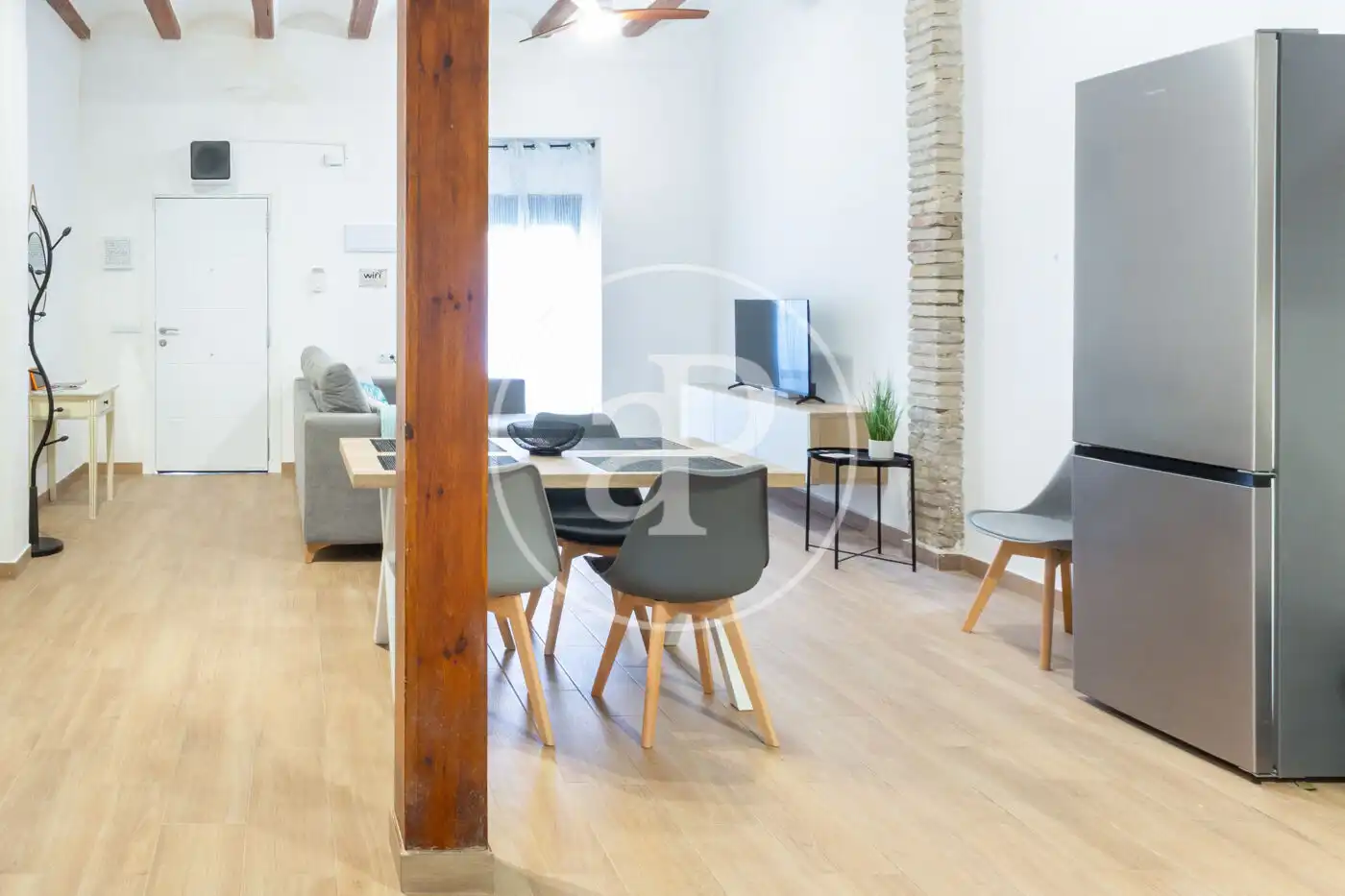Living room of Flat for sale in Valencia  with Heating, Terrace and Furnished