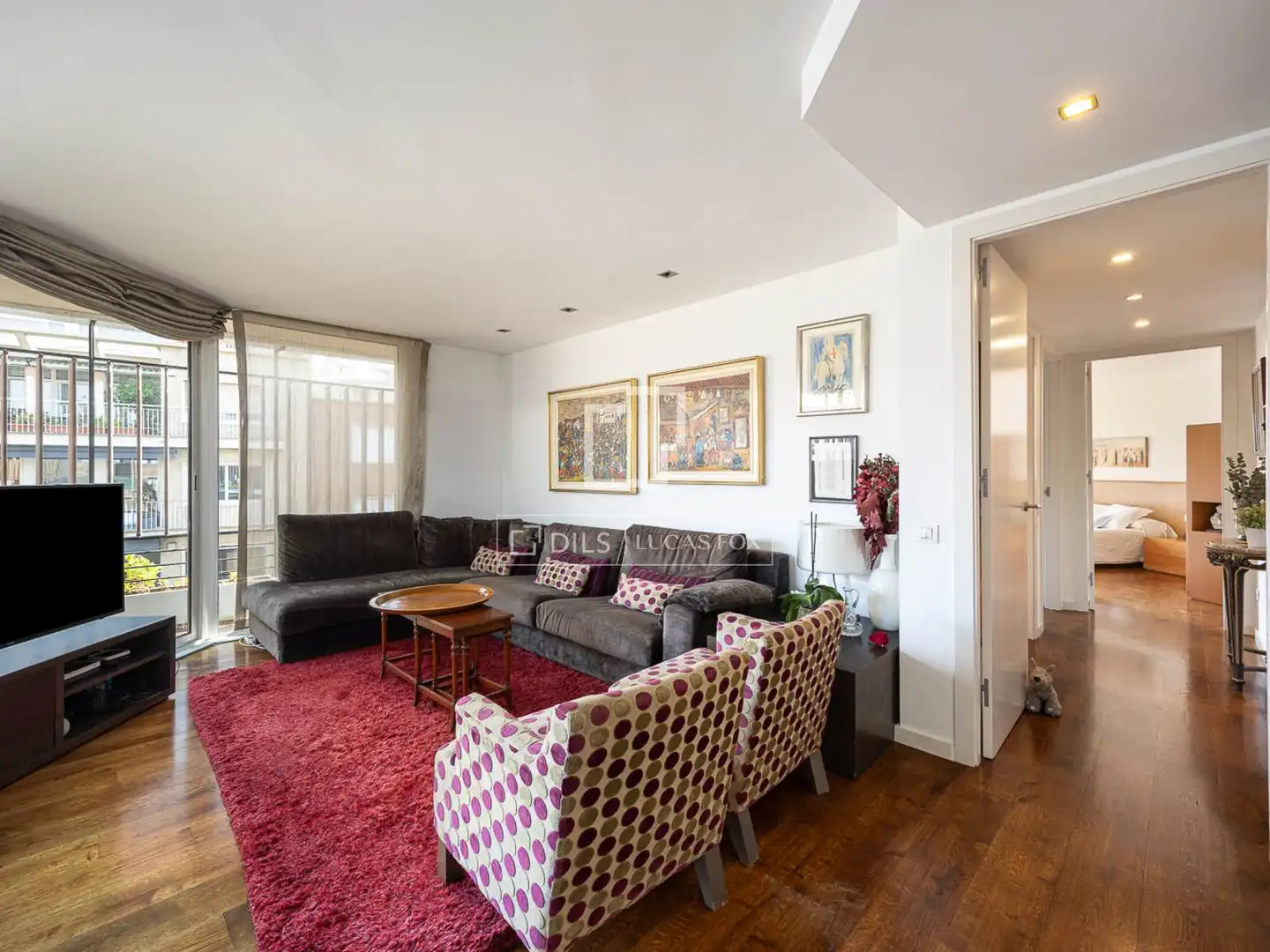 Living room of Flat for sale in Barcelona  with Air Conditioner, Heating and Parquet flooring