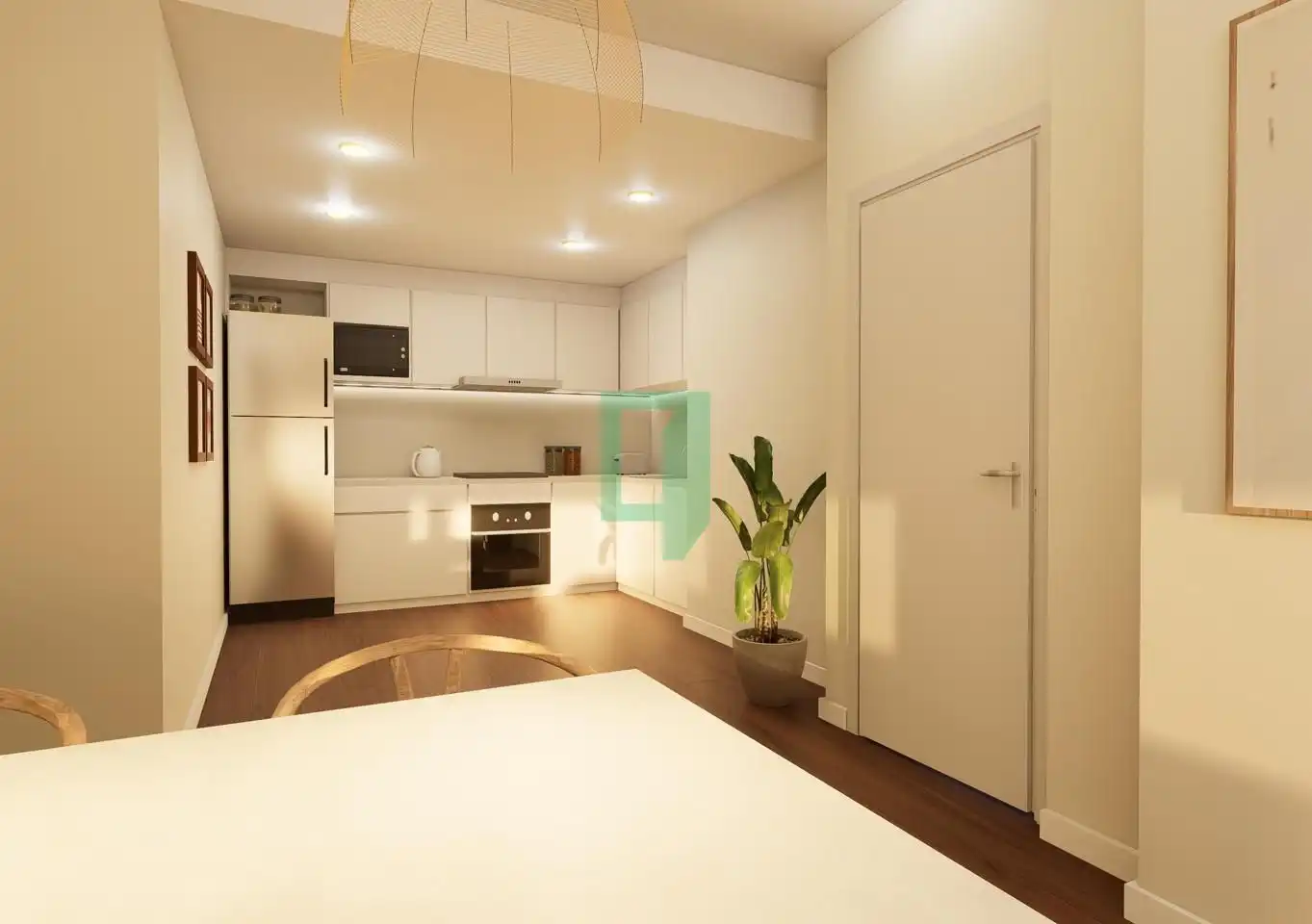 Küche von Dachboden zum Verkauf in Badalona mit Klimaanlage