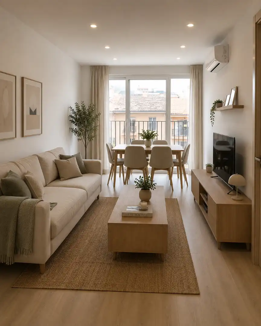 Wohnzimmer von Wohnung zum Verkauf in Manlleu mit Klimaanlage, Heizung und Balkon