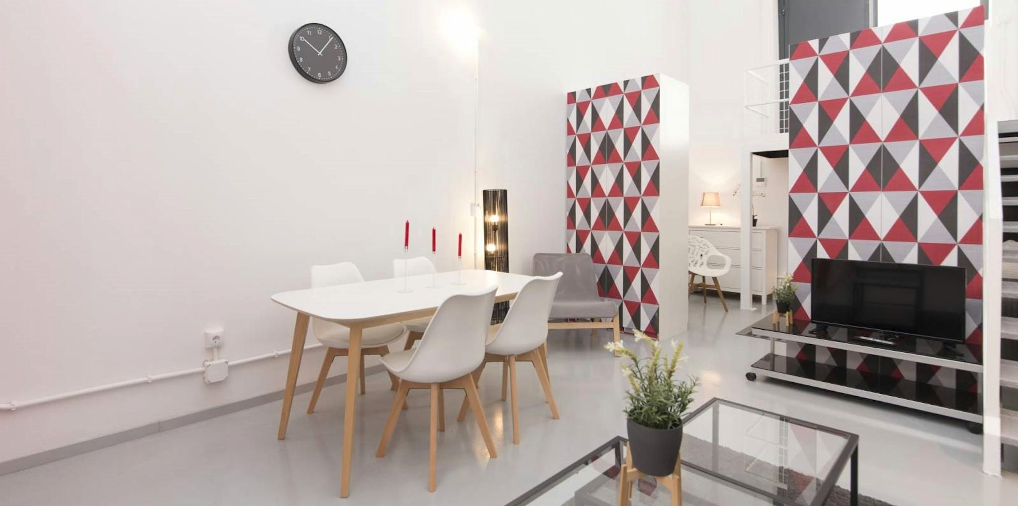 Dining room of Flat to rent in  Madrid Capital  with Air Conditioner, Heating and Furnished
