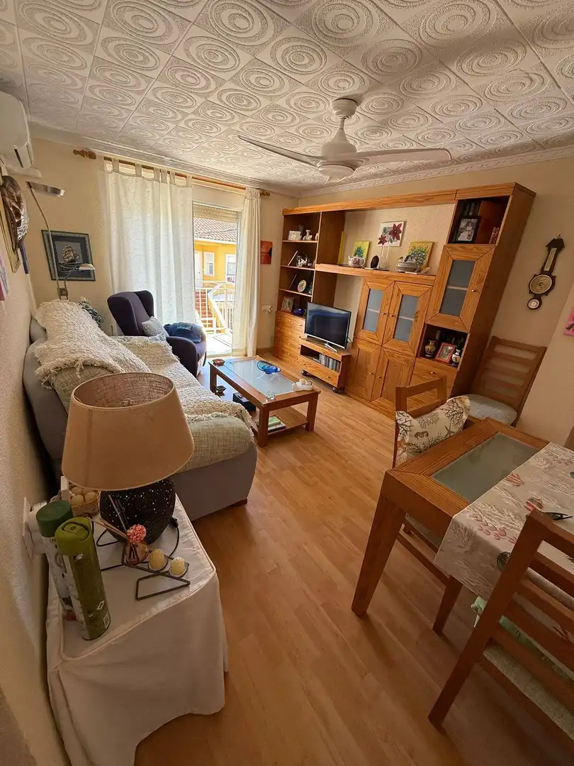 Sala d'estar de Apartament en venda en San Pedro del Pinatar amb Aire condicionat, Terrassa i Moblat