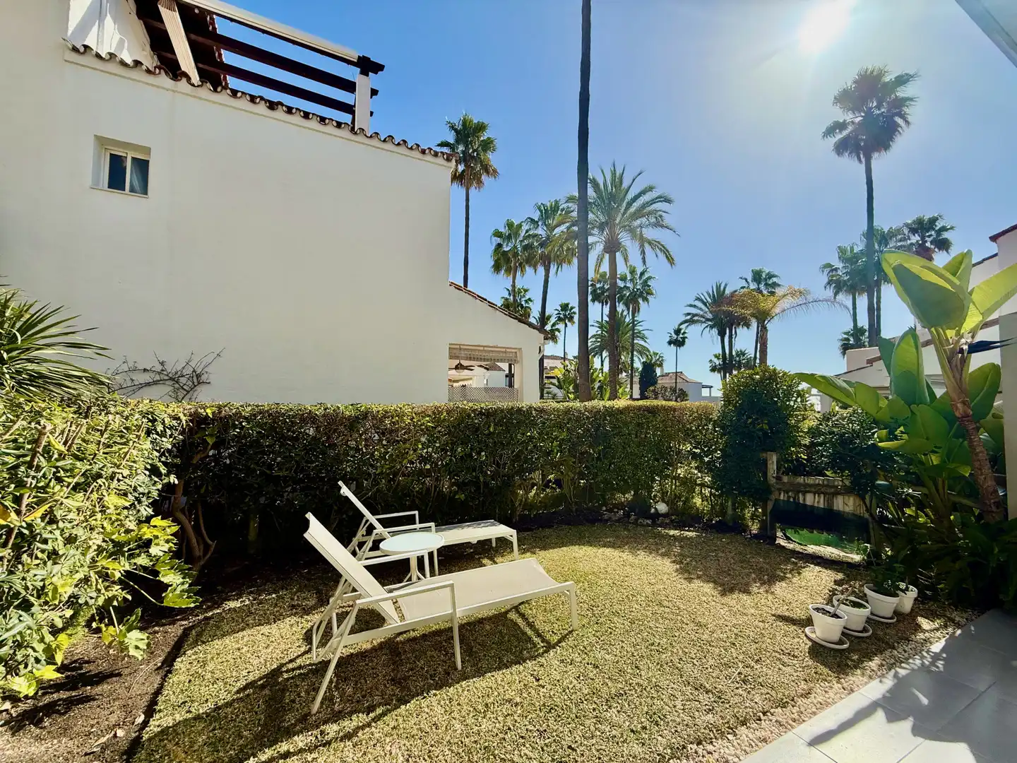 Jardín de Casa adosada de alquiler en Marbella con Calefacción, Piscina y Amueblado