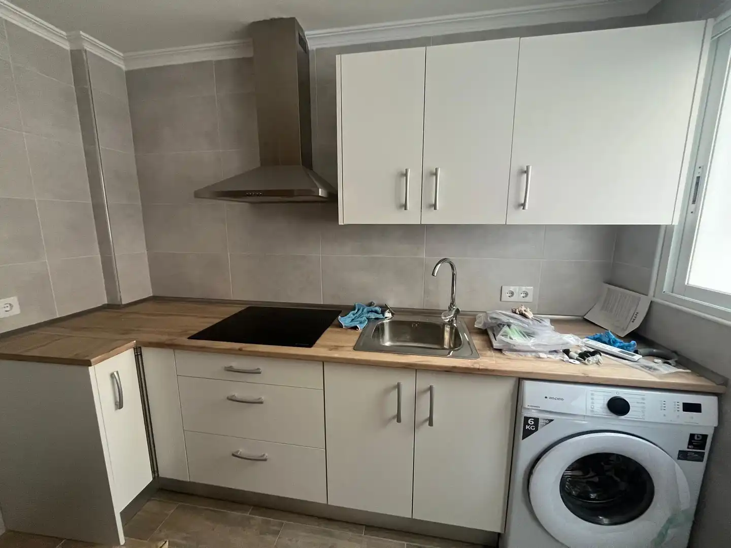Kitchen of Flat for sale in Tomelloso  with Air Conditioner, Furnished and Balcony