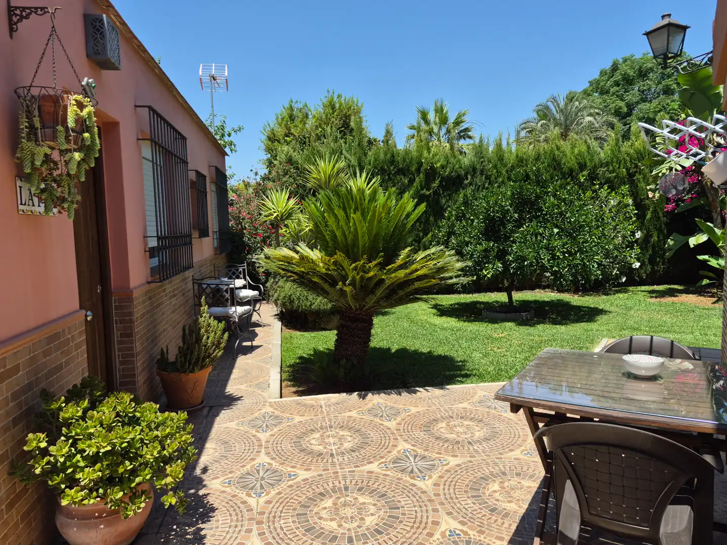 Garten von Haus oder Chalet zur Miete in Alcalá de Guadaira mit Klimaanlage, Heizung und Schwimmbad