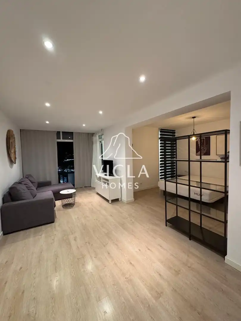 Wohnzimmer von Wohnung zur Miete in Sant Antoni de Portmany mit Klimaanlage, Heizung und Parkett