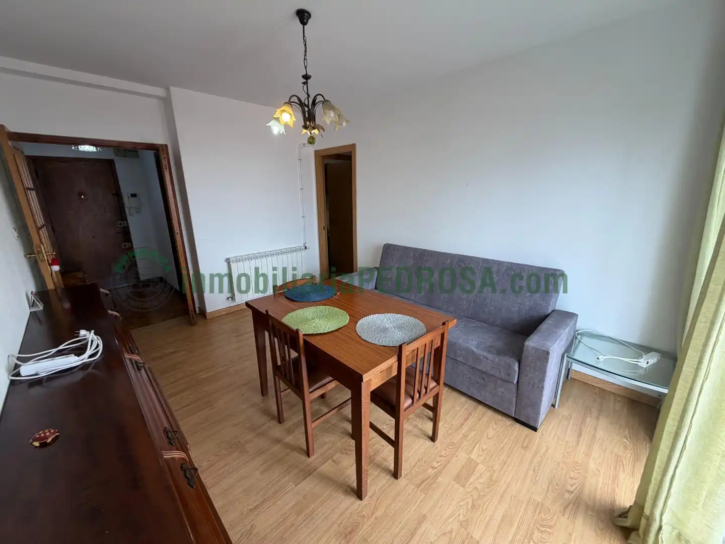 Sala d'estar de Estudi de lloguer en Pontevedra Capital  amb Calefacció, Terrassa i Moblat