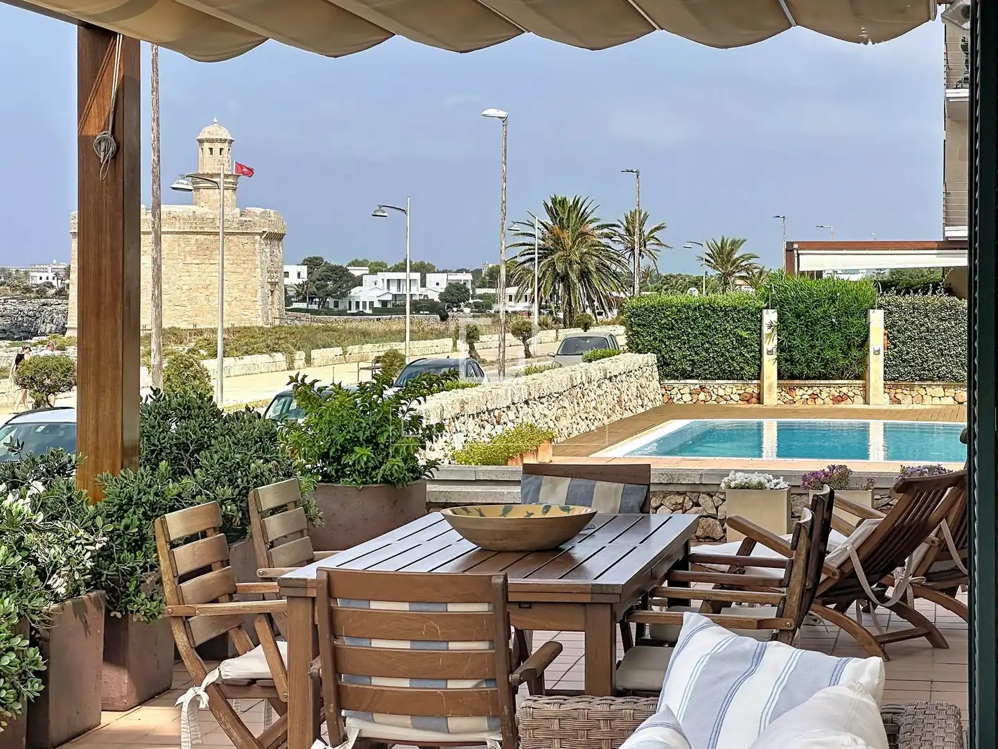 Terrasse von Wohnung zur Miete in Ciutadella de Menorca mit Klimaanlage, Heizung und Privatgarten