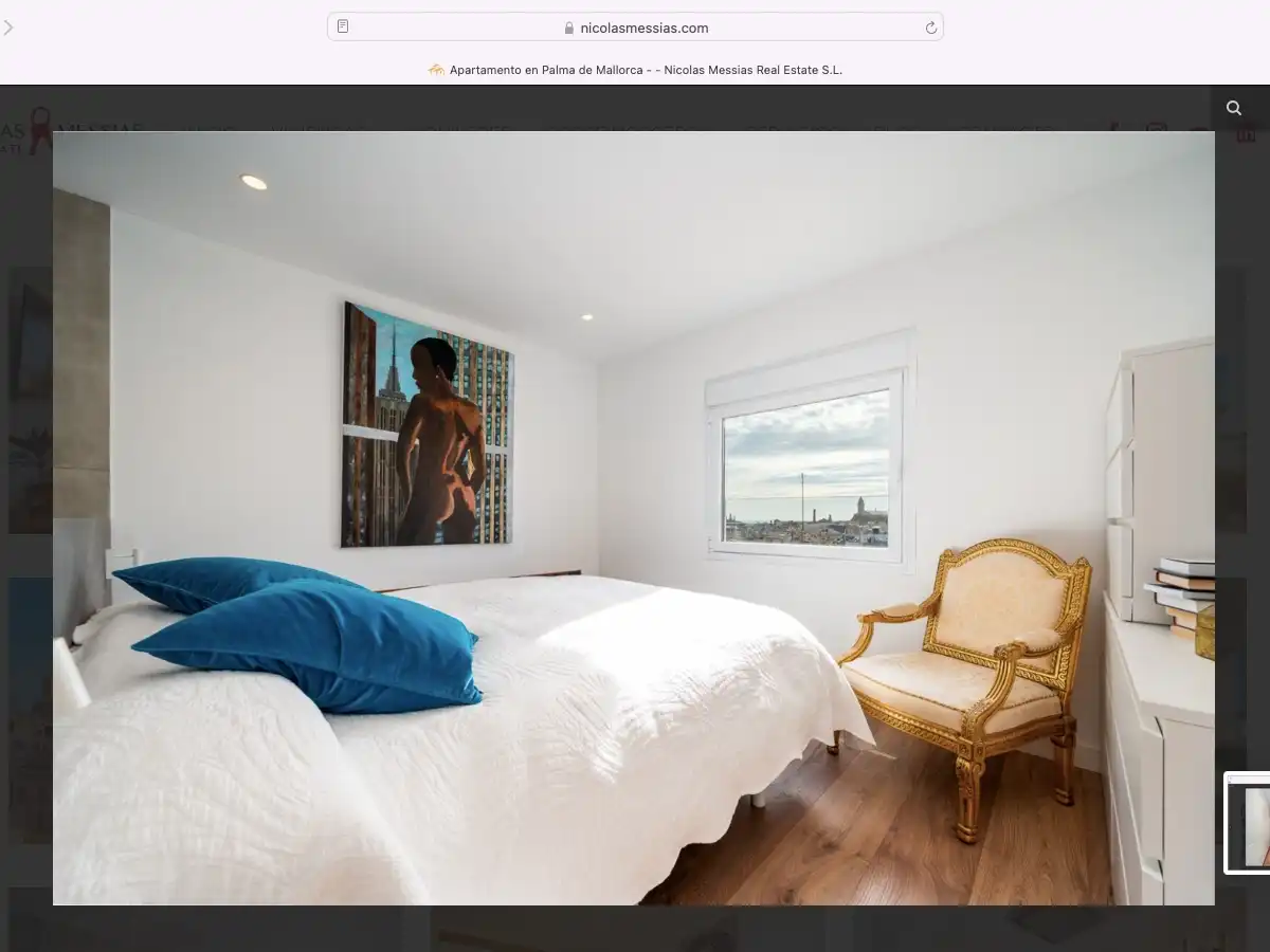 Schlafzimmer von Wohnung zum Verkauf in  Palma de Mallorca mit Klimaanlage und Terrasse