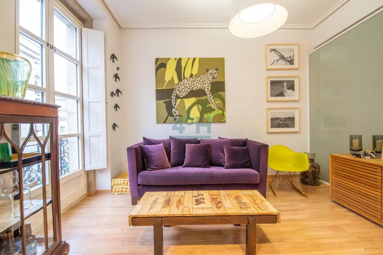 Living room of Apartments for rent in Ourense Capital   with Heating, Furnished and Balcony