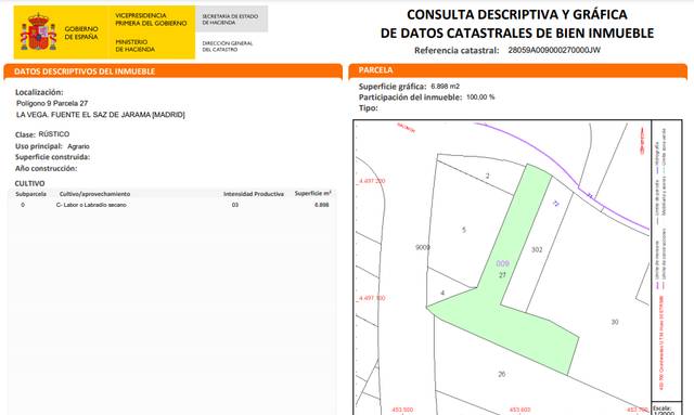 Terreno en Venta en Camino de Salomón, 1250 en Fuente El Saz de Jarama