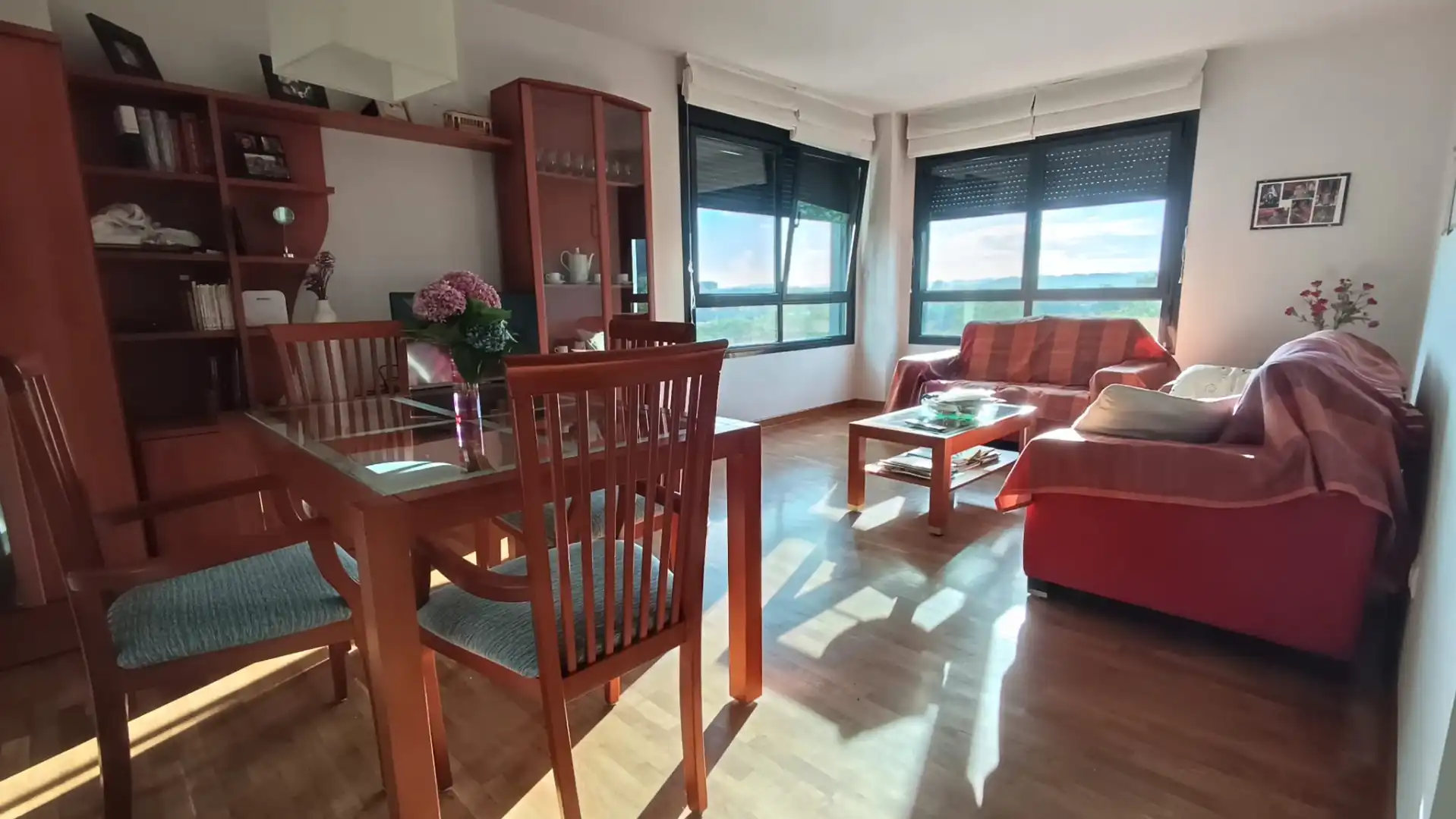 Sala d'estar de Pis de lloguer en Avilés amb Calefacció, Parquet i Moblat