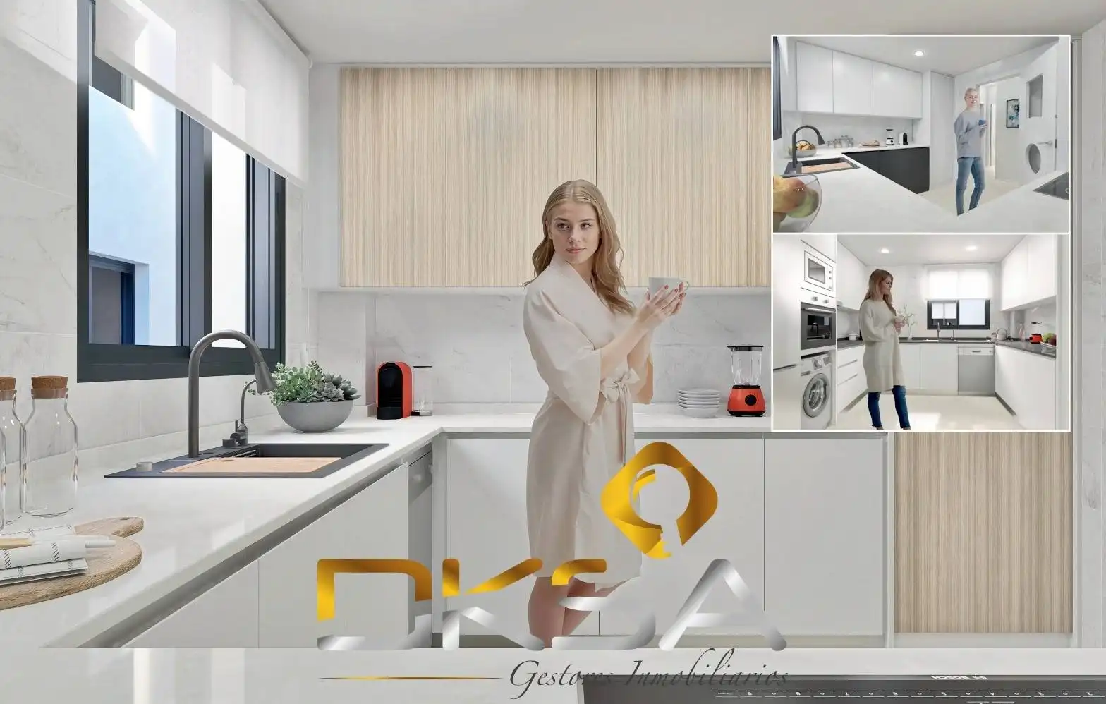 Cocina de Piso en venta en Castellón de la Plana / Castelló de la Plana con Aire acondicionado, Calefacción y Jardín privado