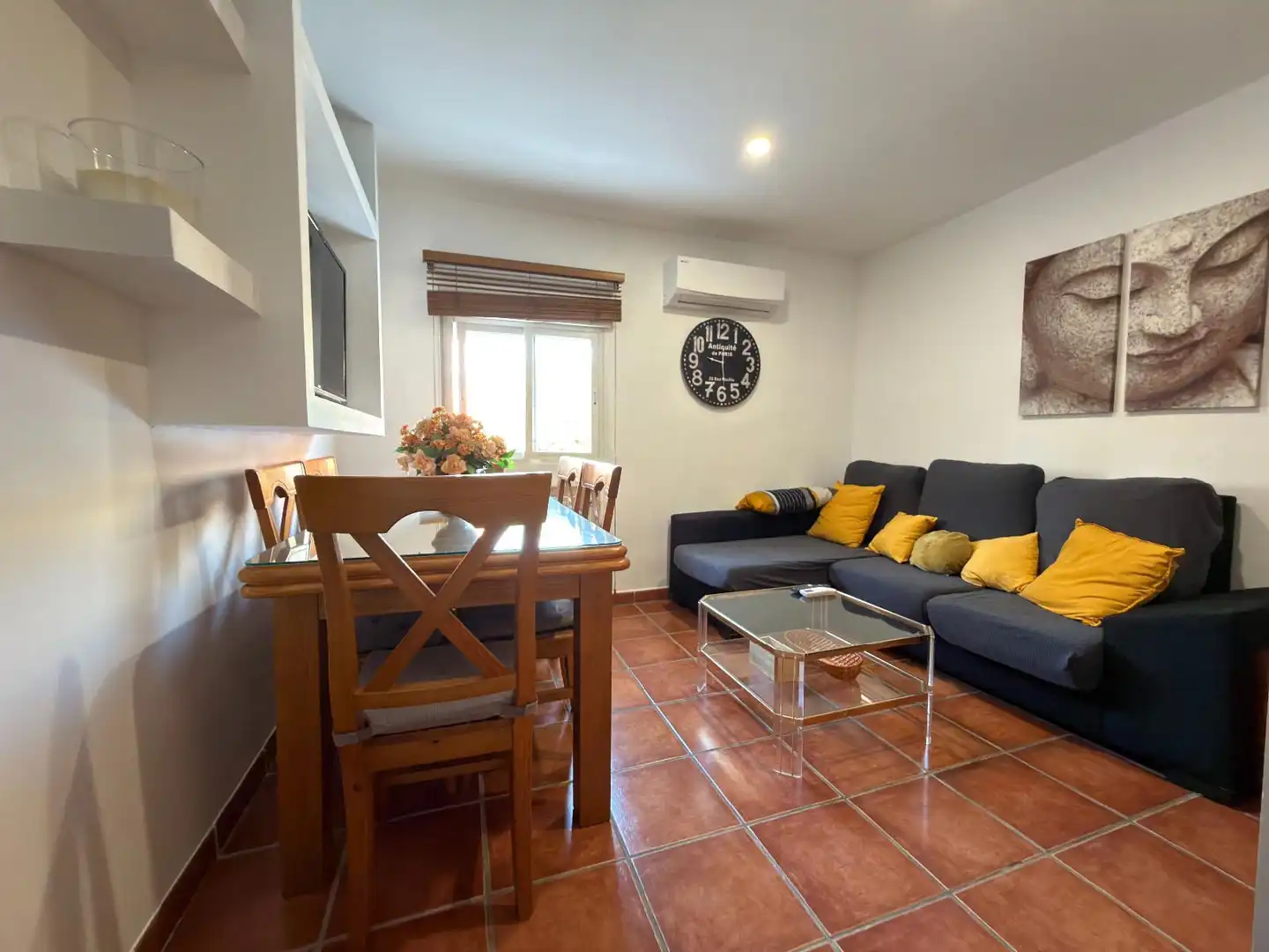 Wohnzimmer von Wohnung zur Miete in Madrid mit Klimaanlage, Heizung und Terrasse