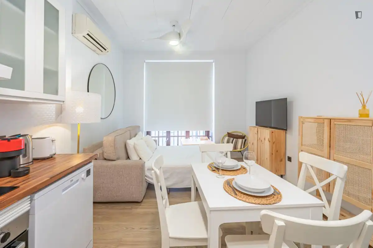Sala d'estar de Apartament de lloguer en Málaga amb Aire condicionat, Moblat i Forn