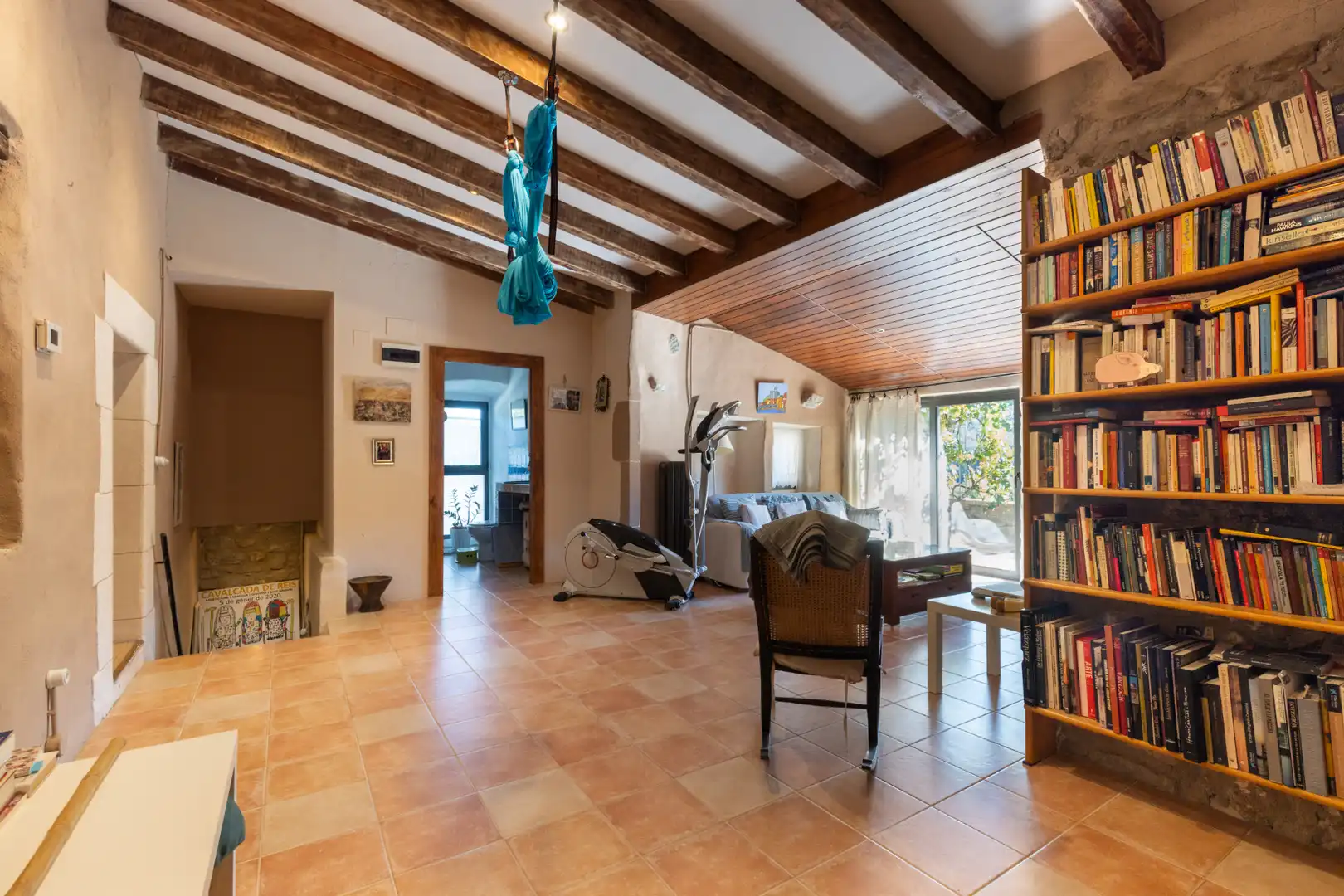 Wohnzimmer von Country house zum Verkauf in Sant Martí de Llémena mit Klimaanlage, Heizung und Privatgarten