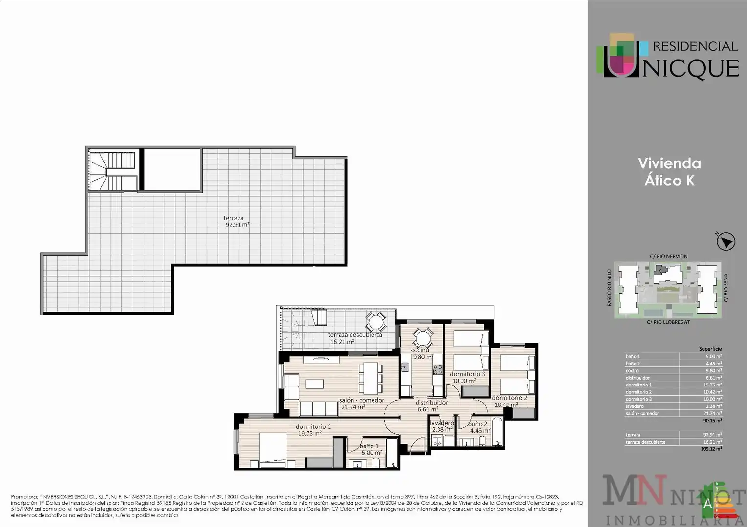 Piso en venta en Castellón de la Plana / Castelló de la Plana con Aire acondicionado, Calefacción y Terraza