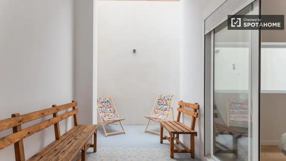 Terrace of Flat for rent in Valencia  with Air Conditioner, Heating and Furnished