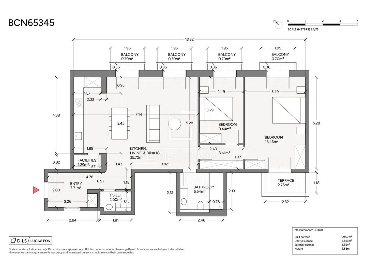 Wohnung zum Verkauf in Barcelona mit Klimaanlage, Heizung und Parkett
