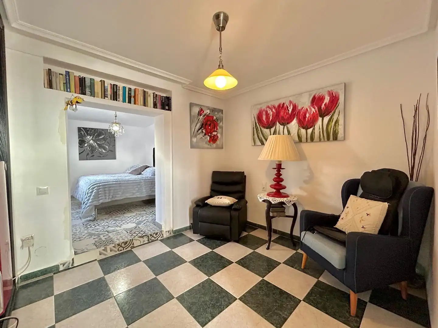 Living room of Attic for sale in Roquetas de Mar  with Private garden, Terrace and Furnished