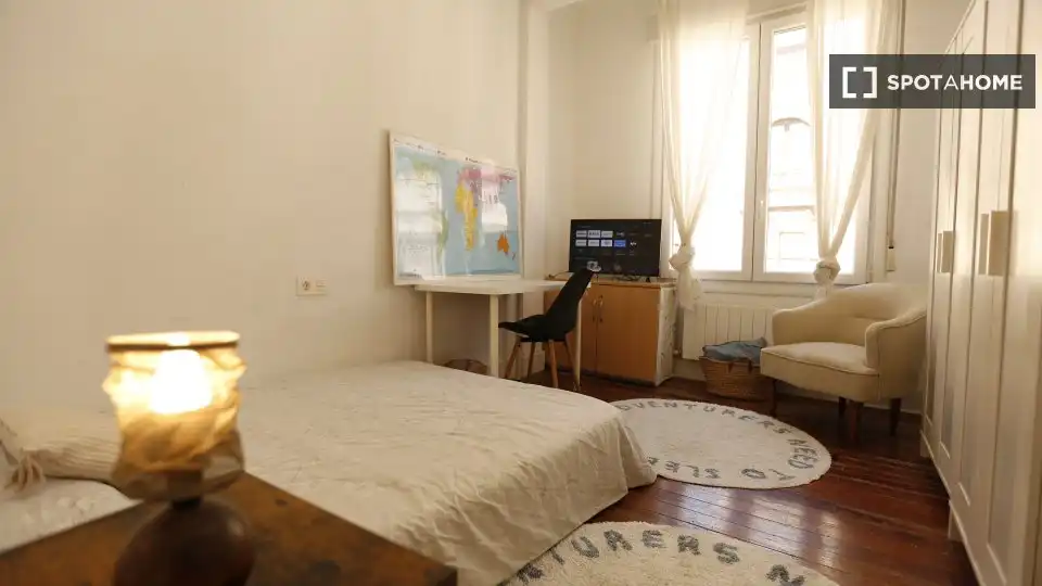 Dormitori de Apartament per a compartir en Bilbao  amb Aire condicionat, Calefacció i Terrassa